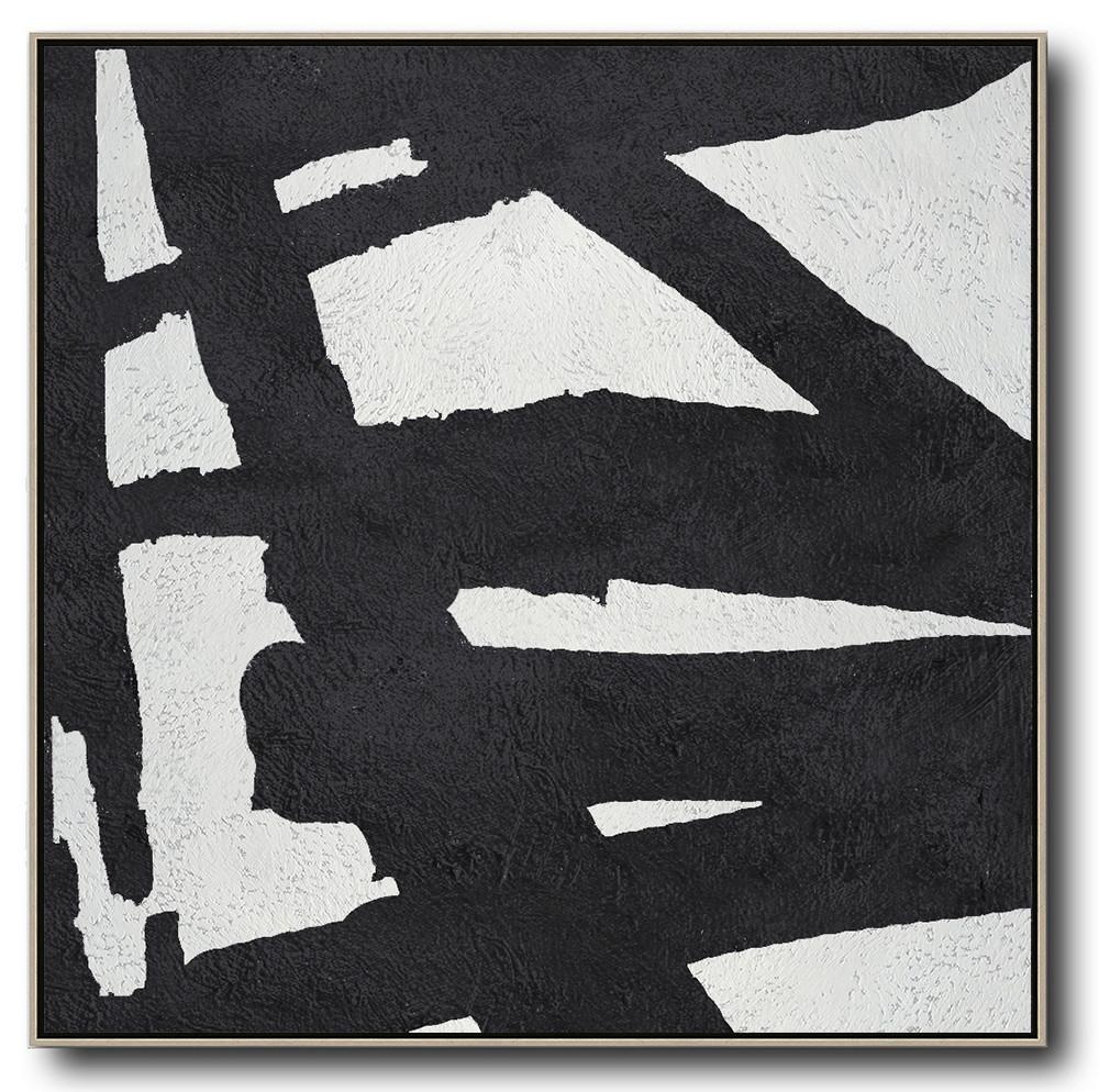 Minimal Black and White Painting #MN43A - Click Image to Close